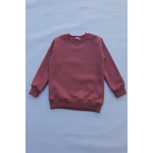 The Wert Unisex Gül Kurusu Basic Içi Polarlı Örme Kalın Sweatshirt