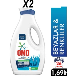 Sıvı Çamaşır Deterjanı 26 Yıkama Beyazlar ve Renkliler 2 x 1,69 lt