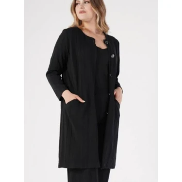 Maxlevel Moda Büyük Beden Orta Boy Ceket Hırka