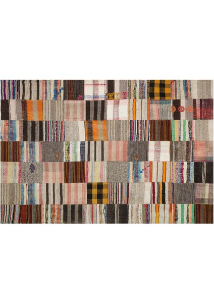 Klasik Modern Patchwork Eskitme El Dokuma Halı 203 x 303 cm 6153 fiyatları