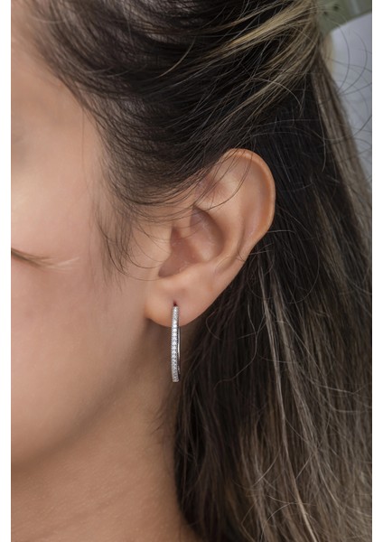 925 Ayar Gümüş Rodyumlu 25 mm Tamtur Halka Küpe fiyatları