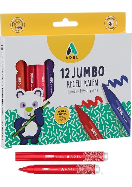 Jumbo Keçeli Kalem 12 Renk