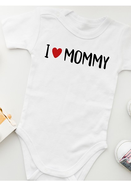 I Love Mommy Bebek Body Zıbın - Anne Hediye