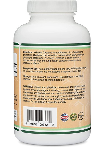 Nac N-Acetyl Cysteine 1000MG Per Serving 210 Kapsul Abd modelleri