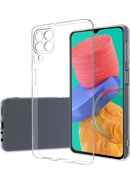 Samsung Galaxy M33 Kılıf Kamera Koruma Lüx Silikon Şeffaf Kapak