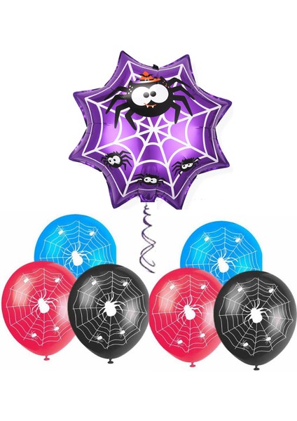 Cadılar Bayramı Örümcek Ağı Folyo Balon Set