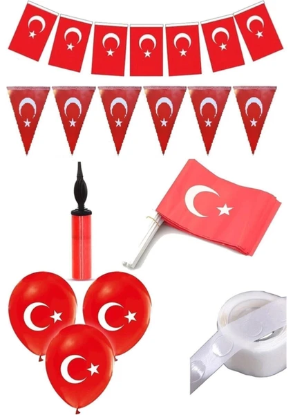 Çıtı Pıtı Store 29 Ekim-19 Mayıs- 23 Nisan Süsleri Okul Kreş Süsleme Seti Türk Bayrağı Balon Çubuklu Bayrak