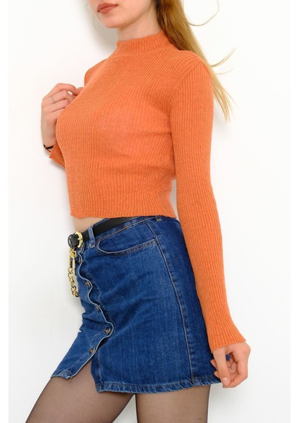 Yarım Balıkçı Crop Triko Kiremit - 885.1319. modelleri