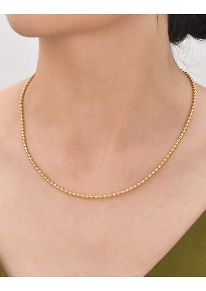 Top Zincir 14 Ayar Gerçek Altın Zincir Kolye - Kalınlık: 2.50 mm (585 Damgalı)