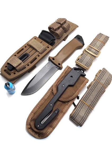 Tiger 26 cm Komple Kamp Seti Çakı Çelik Fıçı Çakmaklı