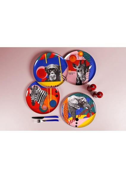 Wild Life Servis Tabağı 4'lü 28CM