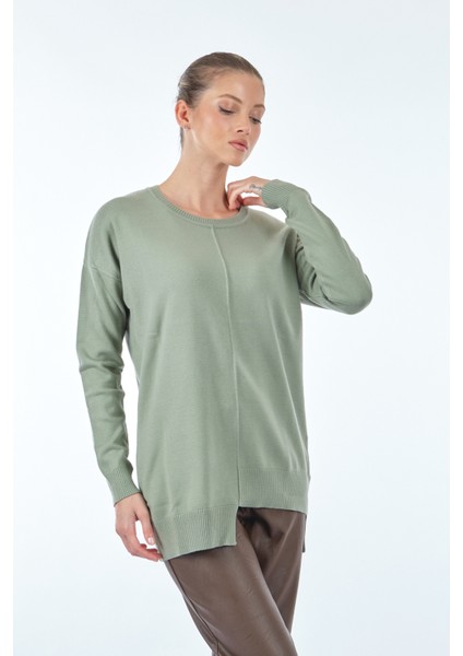 Oversize Minimalist Asimetrik Kadın Kazak - Uzun Kol fırsatları