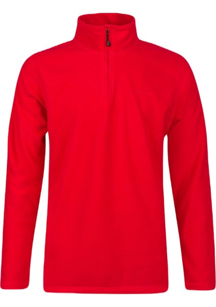 Purna Yarım Fermuarlı Erkek Polar Sweatshirt Kırmızı
