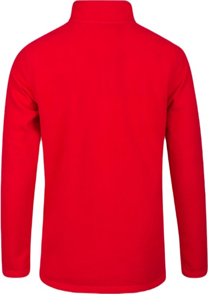 Purna Yarım Fermuarlı Erkek Polar Sweatshirt Kırmızı