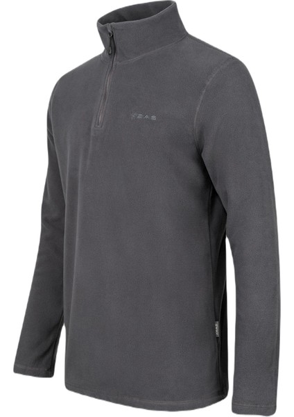 Purna Yarım Fermuarlı Erkek Polar Sweatshirt Antrasit