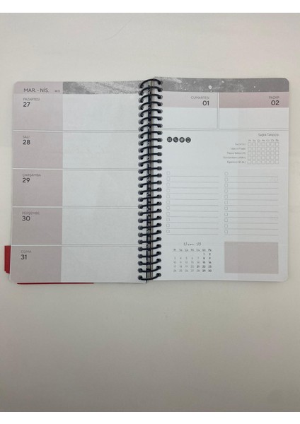 2023 Spiralli Sert Kapak Haftalık Akademik Ajanda 17X24 460-SHK fiyatları