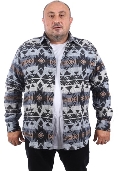 Büyük Beden Oduncu Gömlek Red Apple 22210-INDIGO