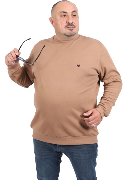 Büyük Beden Sweat Double Face Basic 22719-S.KAHVE