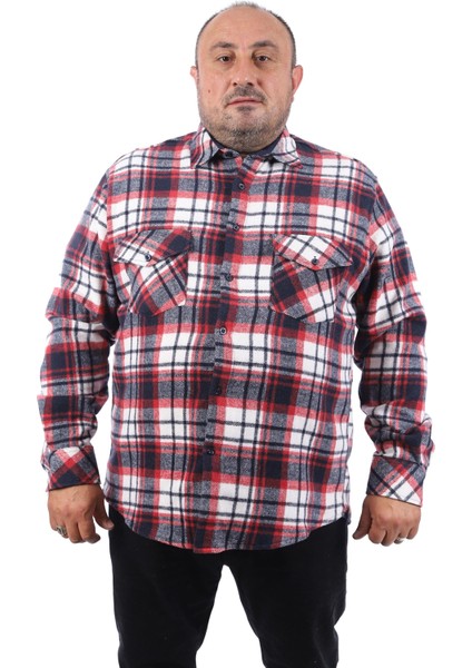 Büyük Beden Oduncu Gömlek Çift Cep 22218-BORDO fiyatları