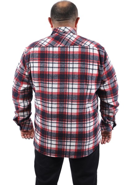 Büyük Beden Oduncu Gömlek Çift Cep 22218-BORDO modelleri