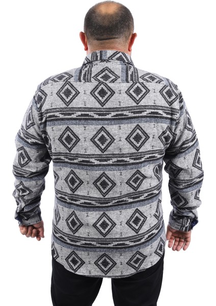 Büyük Beden Oduncu Gömlek Gray Wolves 22213-SIYAH modelleri