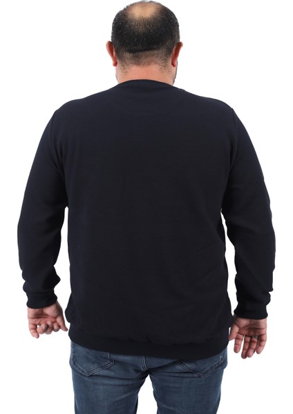 Gipeli Sweat Bisiklet Yaka Wreath 22713-LACIVERT