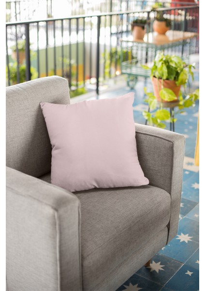 43 x 43 cm Pudra Premium Kumaş Tay Tüyü Döşemelik Dekoratif Çift Taraflı Kırlent Yastık Kılıfı KRL006