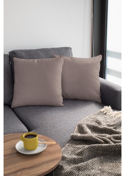 43 x 43 cm Vizon Çift Taraflı Tay Tüyü Döşemelik Premium Kumaş Dekoratif Kırlent Yastık Kılıfı KRL008 modelleri