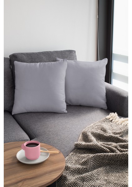 43 x 43 cm Gri Yastık Kırlent Kılıfı Tay Tüyü Döşemelik Premium Kumaş Dekoratif Çift Taraflı KRL010 modelleri