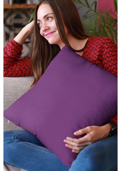 43 x 43 cm Mor Çift Taraflı Premium Tay Tüyü Döşemelik Kumaş Dekoratif Kırlent Yastık Kılıfı KRL012 fırsatları