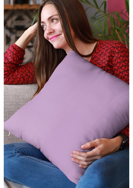 43 x 43 cm Lila Tay Tüyü Döşemelik Premium Kumaş Dekoratif Çift Taraflı Kırlent Yastık Kılıfı KRL013 fırsatları
