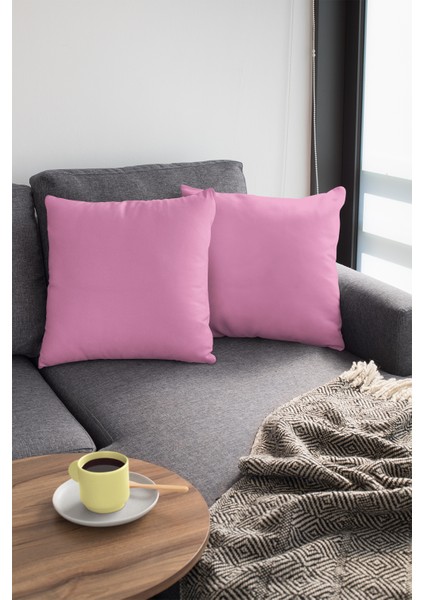 43 x 43 cm Pembe Tay Tüyü Döşemelik Premium Kumaş Dekoratif Çift Taraflı Kırlent Yastık Kılıfı KRL014 modelleri