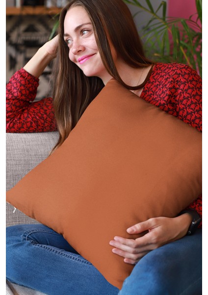 43 x 43 cm Tarçın Döşemelik Tay Tüyü Premium Kumaş Dekoratif Çift Taraflı Kırlent Yastık Kılıfı KRL020 fırsatları