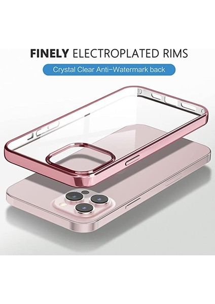 Iphone 14 Pro Uyumlu Kılıf Darbe Emici Kenarları Renkli Sert Plastik Parlak Şeffaf Kapak modelleri