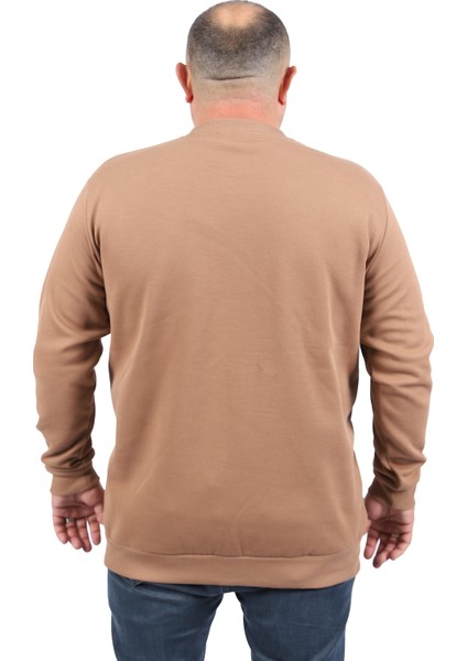 Mocgrande Büyük Beden V Yaka Double Face Basic 22720-S.KAHVE modelleri