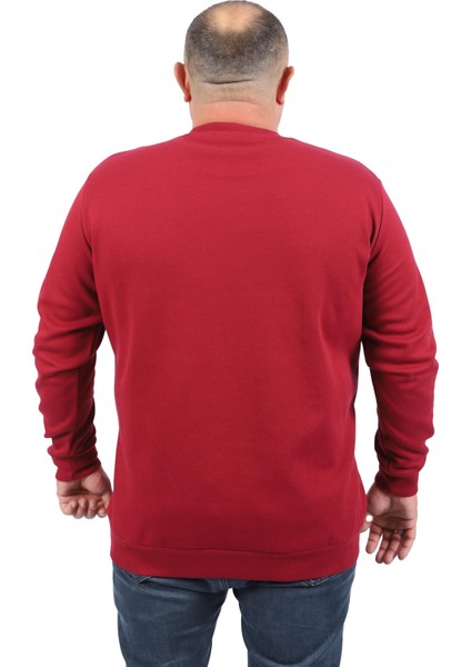 Mocgrande Büyük Beden V Yaka Double Face Basic 22720-BORDO modelleri
