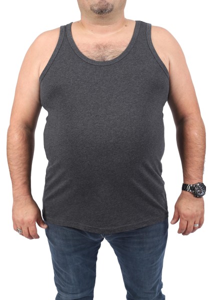 Mocgrande Büyük Beden %100 Pamuk 2li Atlet 11200-ANTRASIT