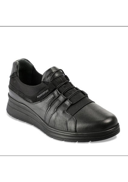 21301-H Pınk Siyah Kadın Deri Ayakkabı