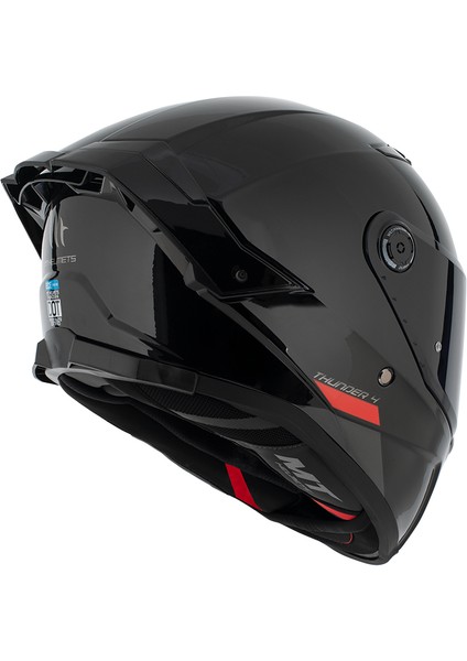 Kask mt Thunder 4 Sv Solid A1 Gloss Black Şeffaf Vizör