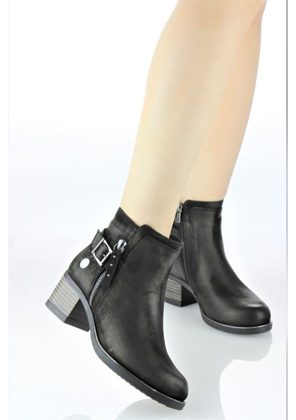 Kadın Deri Alçak Topuk Klasik Tarz Kısa Bot M23-KB4140 modelleri