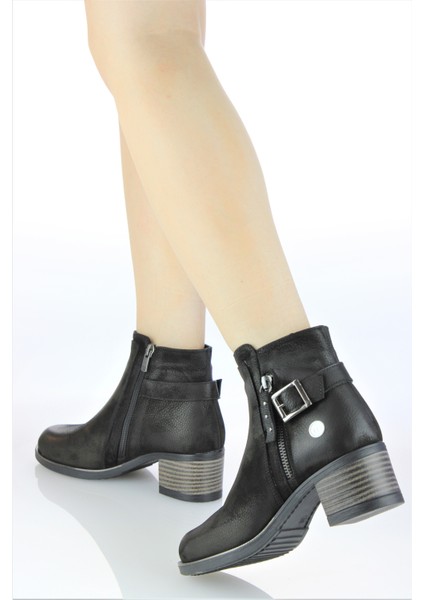 Kadın Deri Alçak Topuk Klasik Tarz Kısa Bot M23-KB4140 indirimleri