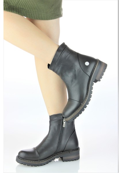 Kadın Deri Duz Kauçuk Taban Spor Tarz Bot M23-KB1060 fırsatları