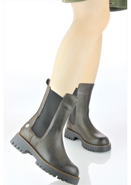 Kadın Deri Kalın Taban Spor Lastik Detaylı Bot M23-KB4095 modelleri