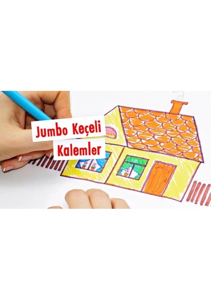 Jumbo Keçeli Kalem 12 Renk Prit 12 Li Keçeli Kalem Jumbo 1 Paket