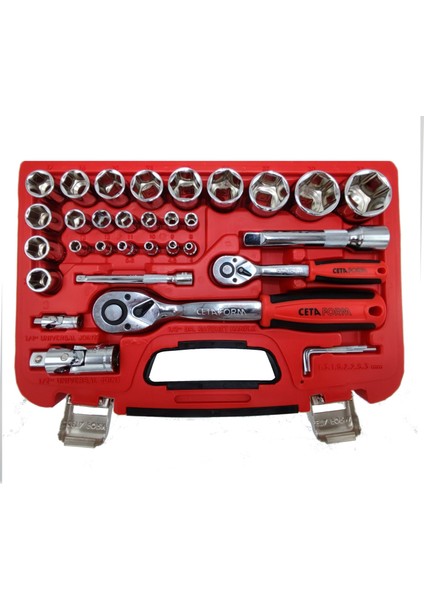 35 Parça 1/4”+1/2” 6 Köşe Lokma Takımı