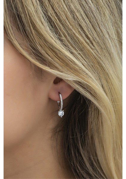 925 Ayar Gümüş 15 mm Tamtur Tektaş Model Küpe fiyatları