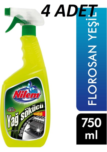 Yağ Sökücü Sprey Florasan Yeşil 4 x 750 ml