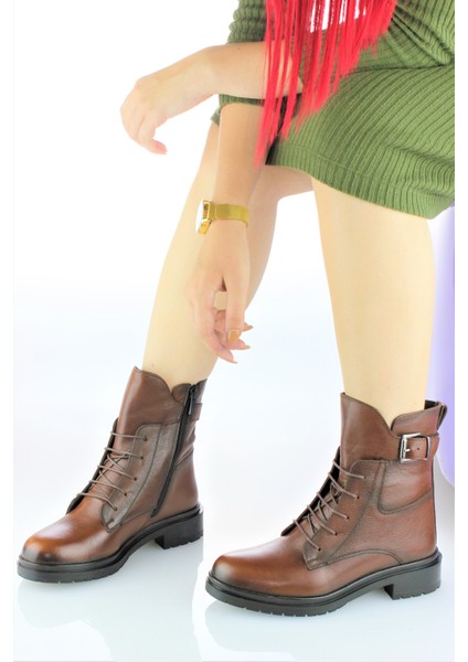 Kadın Deri Duz Taban Fermuarlı Postal Bot SK22/KB211 modelleri