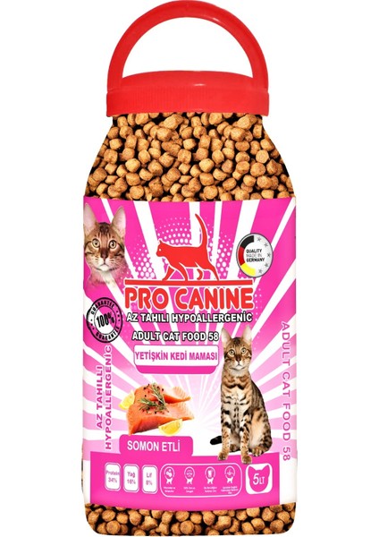 Pro Canıne Az Tahıllı Hypoallergenic Somon Etli Yetişkin Kedi Maması 5 lt