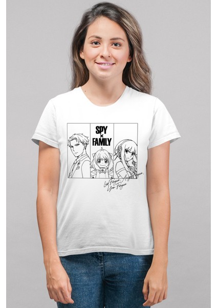 Casus Aile Beyaz Kısa Kollu Kadın T-Shirt